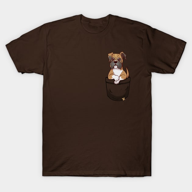 Pocket Cute Boxer Dog T-Shirt by TechraPockets